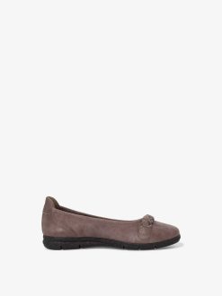 Tamaris Ballerine En Cuir - Gris | Ballerines