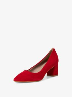 Tamaris Escarpins En Cuir - Rouge | Pompes