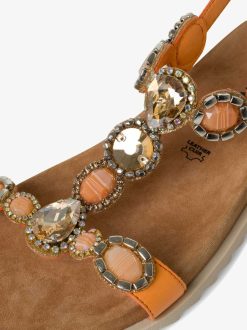 Tamaris Sandale En Cuir - Orange | Des Sandales