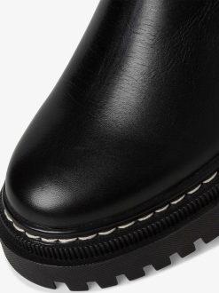 Tamaris Bottine Chelsea En Cuir - Noir | Bottines