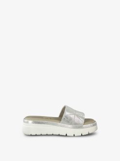 Tamaris Mule En Cuir - Metallise | Mules