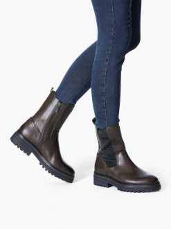 Tamaris Bottine Chelsea En Cuir - Vert | Bottines