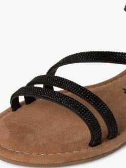 Tamaris Sandale En Cuir - Noir | Des Sandales