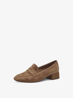 Tamaris Trotteur En Cuir - Marron | Chaussures Basses Et Pantoufles