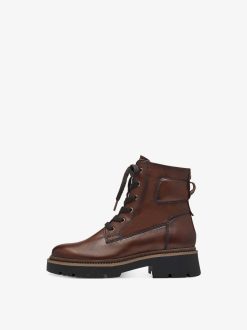 Tamaris Bottine En Cuir - Marron | Bottines