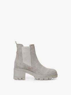 Tamaris Bottine Chelsea En Cuir - Gris | Bottines