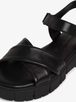 Tamaris Sandale A Talon En Cuir - Noir | Des Sandales