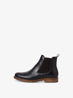 Tamaris Bottine Chelsea En Cuir - Bleu | Bottines