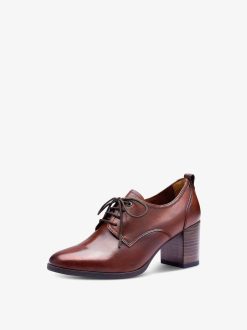 Tamaris Trotteur En Cuir - Marron | Chaussures Basses Et Pantoufles