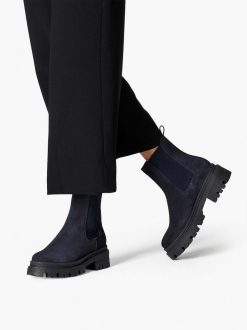 Tamaris Bottine Chelsea En Cuir - Bleu | Bottines