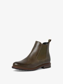 Tamaris Bottine Chelsea En Cuir - Vert | Bottines