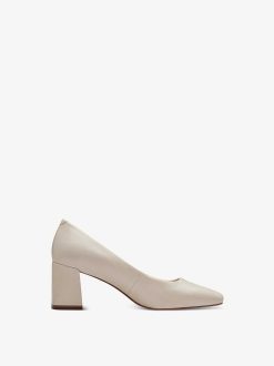 Tamaris Escarpins En Cuir - Beige | Pompes