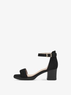 Tamaris Sandale En Cuir - Noir | Des Sandales