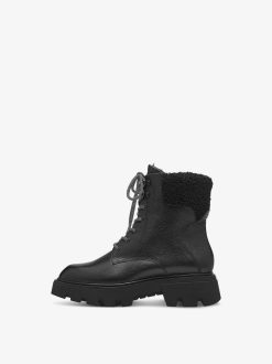 Tamaris Bottine En Cuir - Doublure Chaude Noire | Bottines