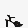 Tamaris Sandale A Talon En Cuir - Noir | Des Sandales