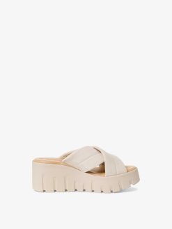 Tamaris Mule En Cuir - Beige | Mules