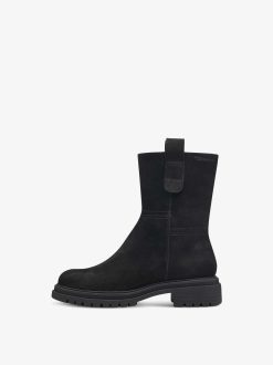 Tamaris Bottine En Cuir - Doublure Chaude Noire | Bottines