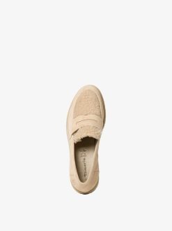 Tamaris Babouche En Cuir - Beige | Chaussures Basses Et Pantoufles