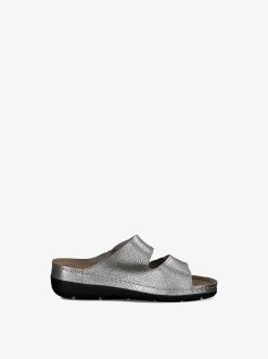 Tamaris Mule En Cuir - Argent | Mules