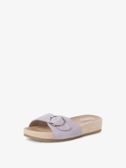 Tamaris Mule En Cuir - Violet | Mules