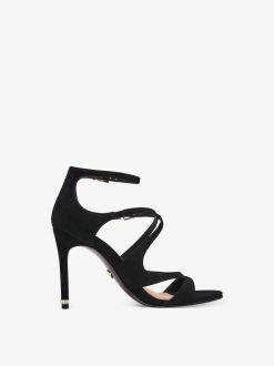 Tamaris Sandale A Talon En Cuir - Noir | Des Sandales