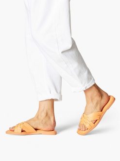 Tamaris Mule En Cuir - Orange | Mules