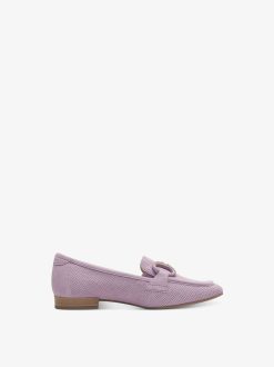 Tamaris Babouche En Cuir - Violet | Chaussures Basses Et Pantoufles