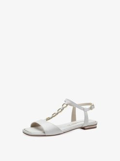 Tamaris Sandale En Cuir - Blanc | Des Sandales