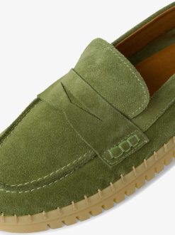 Tamaris Babouche En Cuir - Vert | Chaussures Basses Et Pantoufles