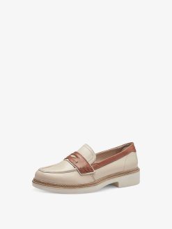 Tamaris Babouche En Cuir - Beige | Chaussures Basses Et Pantoufles