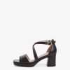 Tamaris Sandale A Talon En Cuir - Noir | Des Sandales