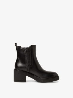 Tamaris Bottine Chelsea En Cuir - Noir | Bottines