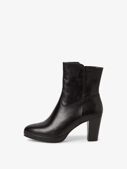 Tamaris Bottine En Cuir - Noir | Bottines