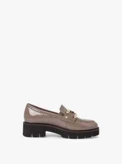 Tamaris Babouche En Cuir - Marron | Chaussures Basses Et Pantoufles