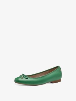 Tamaris Ballerine En Cuir - Vert | Ballerines