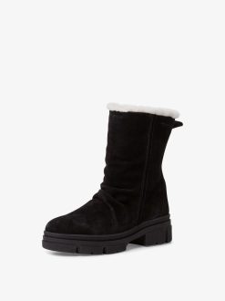 Tamaris Bottine En Cuir - Doublure Chaude Noire | Bottines