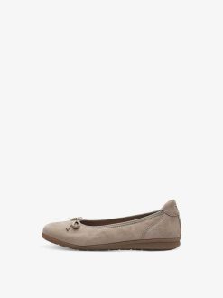 Tamaris Ballerine En Cuir - Gris | Ballerines