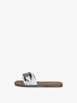 Tamaris Mule En Cuir - Blanc | Mules