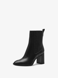 Tamaris Bottine En Cuir - Noir | Bottines