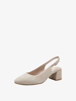 Tamaris Escarpins A Bride En Cuir - Beige | Pompes