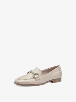 Tamaris Babouche En Cuir - Beige | Chaussures Basses Et Pantoufles