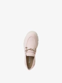 Tamaris Babouche En Cuir - Rose | Chaussures Basses Et Pantoufles