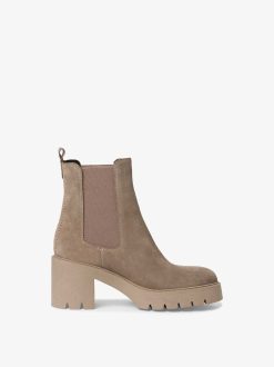 Tamaris Bottine Chelsea En Cuir - Beige | Bottines