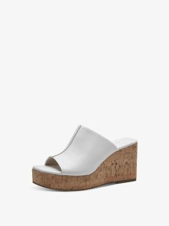 Tamaris Mule En Cuir - Blanc | Mules