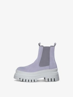 Tamaris Bottine Chelsea En Cuir - Violet | Bottines