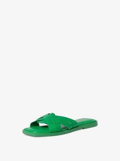 Tamaris Mule En Cuir - Vert | Mules