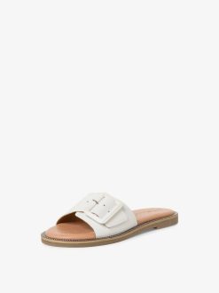 Tamaris Mule En Cuir - Blanc | Mules