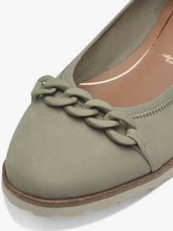 Tamaris Ballerine En Cuir - Vert | Ballerines