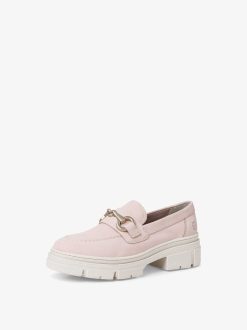 Tamaris Babouche En Cuir - Rose | Chaussures Basses Et Pantoufles