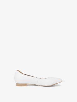 Tamaris Ballerine En Cuir - Blanc | Ballerines